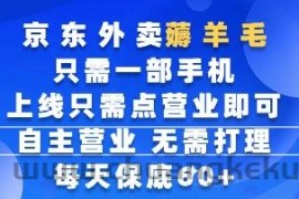 京东外卖薅羊毛，只需一部手机随时随地皆可操作，每天上线只需动动手指点营业即可，每天60+【揭秘】