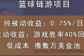 （2893期）国外区块链篮球游戏项目，前期加入秒回本，被动收益日0.75%，撸数万美金