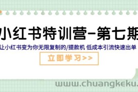 （5608期）小红书特训营-第七期 让小红书变为你无限复制的/提款机 低成本引流快速出单