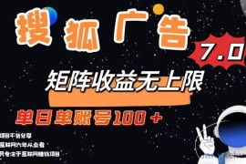 （14433期）最新搜狐广告变现项目，单日单账号100+，可矩阵无限放大