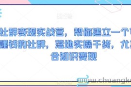 社群变现实战营，帮你建立一个可以赚钱的社群，落地实操干货，尤其适合知识变现