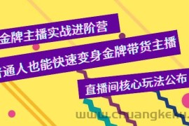 （3785期）金牌主播实战进阶营，普通人也能快速变身金牌带货主播，直播间核心玩法公布