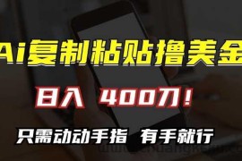 AI复制粘贴撸美金，日入400，只需动动手指，小白无脑操作【揭秘】