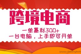 手把手教学跨境电商，一单暴利300+，一台电脑上手即可开单