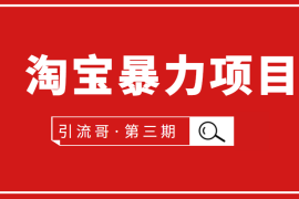 （1777期）引流哥·第3期淘宝暴力项目：每天10-30分钟的空闲时间，有淘宝号，会玩淘宝