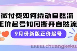 （3830期）9月份新版正价起号，微付费如何撬动自然流，正价起号如何撕开自然流