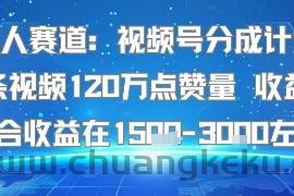 懒人赛道：视频号分成计划单条视频120W点赞量 收益高综合收益在1.5K左右