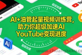AI+油管起量视频训练营，助力你超级加速AI YouTube变现进度​
