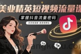 美业精英短视频流量课，掌握抖音流量密码，天天有询单，条条有转化