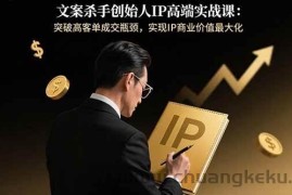 （15797期）文案杀手创始人IP高端实战课：突破高客单成交瓶颈，实现IP商业价值最大化