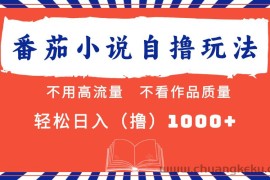 （13014期）番茄小说最新自撸 不看流量 不看质量 轻松日入1000+