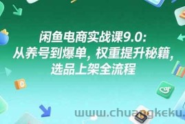 （15325期）闲鱼电商实战课9.0：从养号到爆单，权重提升秘籍，选品上架全流程