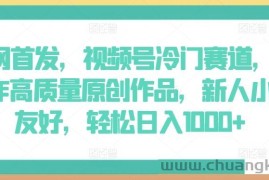 全网首发，视频号冷门赛道，AI制作高质量原创作品，新人小白友好，轻松日入1000+【揭秘】