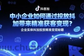 中小企业如何通过投放抖加带来精准获客变现？企业实体抖加投放精准变现秘籍