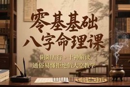 （15283期）零基础八字命理课，阴阳五行+十神解读，通俗易懂拒绝假大空教学