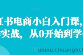 小红书电商小白入门课，店群实战，从0开始到学会