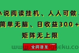 小说挂G阅读，人人可做，简单无脑，一天收益3张+矩阵无限上，全网首发【揭秘】
