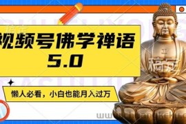 视频号佛学禅语5.0，纯原创视频，每天1-2小时，保底月入过W，适合宝妈、上班族、大学生【揭秘】