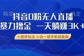 （13449期）抖音0粉无人直播暴力掘金，一天躺赚3K+，小白一部手机就能做