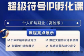 超级符号IP孵化高阶课，建立流量思维底层逻辑，打造属于自己IP（51节课）