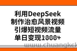 利用DeepSeek制作治愈风景视频，引爆短视频流量，单日变现多张