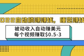 （2002期）自动躺赚赚钱，睡觉赚钱，被动收入自动赚美元，每个视频赚取$0.5-3