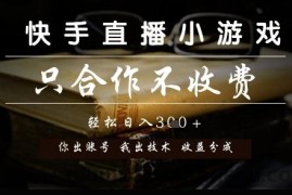 快手直播小游戏，只合作不收费，你出账号我出技术， 分润模式【揭秘】