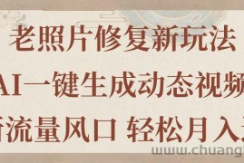 （11503期）老照片修复新玩法，老照片AI一键生成动态视频 全新流量风口 轻松月入过万