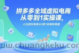 拼多多全域虚拟电商从零到1实操课，小白虚拟电商从0到1实操到精通