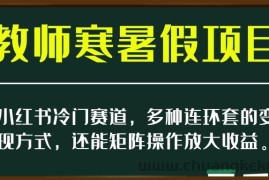 小红书冷门赛道，教师寒暑假项目，多种连环套的变现方式，还能矩阵操作放大收益【揭秘】