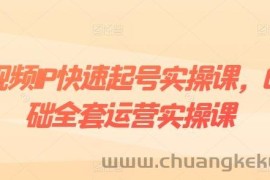 短视频IP快速起号实操课，0基础全套运营实操课，爆款内容设计+粉丝运营+内容变现