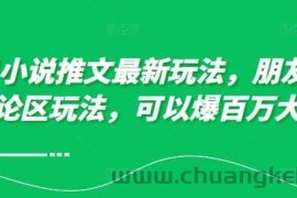 10月小说推文最新玩法，朋友圈图文评论区玩法，可以爆百万大流量 