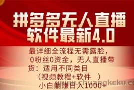 （11891期）拼多多无人直播软件最新4.0，最详细全流程无需露脸，0粉丝0资金， 小白…