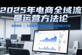 2025年电商全域流量运营方法论，视频教程+文档指导完整流量获取与运营解决方案