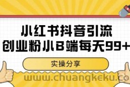 小红书抖音创业粉，小B端粉自热，日引99+的一个玩法【揭秘】