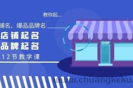 教你起“爆店店铺名、爆品品牌名”，店铺起名，品牌起名（12节教学课）