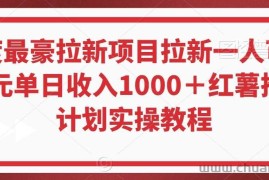 年度最豪拉新项目拉新一人可达40元单日收入1000＋红薯推广计划实操教程【揭秘】