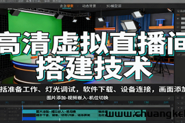 高清虚拟直播间搭建技术，包括准备工作、灯光调试，软件下载、设备连接，画面添加等