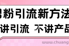 男粉引流新方法日引流100多个男粉只讲引流不讲产品不违规不封号【揭秘】