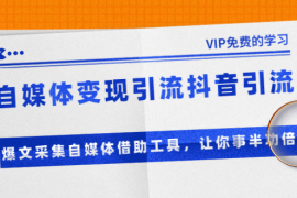 （1365期）自媒体变现引流抖音引流+爆文采集自媒体借助工具，让你事半功倍（附素材）