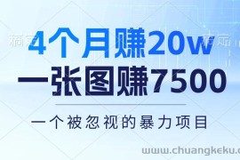 （10765期）4个月赚20万！一张图赚7500！多种变现方式，一个被忽视的暴力项目