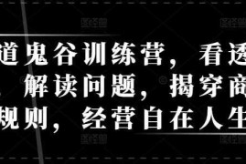 天道鬼谷训练营，看透规律，解读问题，揭穿商业规则，经营自在人生