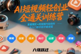 AI短视频轻创业全通关训练营，掌握爆款AI短视频内容创作，从入门新手到平稳变现的六维跃迁
