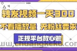 转发视频一天3张+，正规平台放心做，不看播放量，不看粉丝量，一个任务几分钟完成【揭秘】