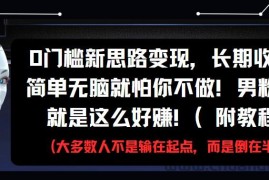0门槛新思路变现，长期收益，简单无脑就怕你不做!男粉的钱就是这么好赚!(附教程)