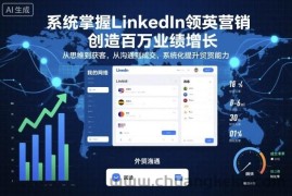 系统掌握LinkedIn领英营销，创造百万业绩增长，从思维到获客，从沟通到成交，系统化提升外贸能力
