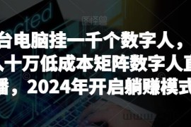 【超级蓝海项目】一台电脑挂一千个数字人，月入十万低成本矩阵数字人直播，2024年开启躺赚模式【揭秘】