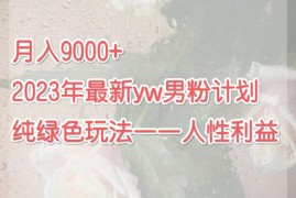 （7111期）月入9000+2023年9月最新yw男粉计划绿色玩法——人性之利益