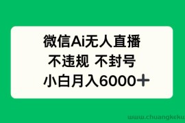 （14733期）微信AI无人直播，不违规 不封号 ，小白月入6000+