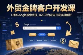 （15724期）外贸金牌客户开发课，12种Google搜索密技，B2C平台逆向开发实战解析